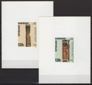 Gabon (1976) Yv. Av. 174/75 - Deluxe Proofs / Wood Sculptures