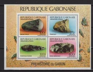 Gabon (1990) Mi. Bl. 65 / Prehistory