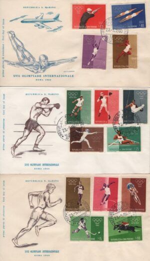 San Marino (1960) 3 FDC / Rome Olympic Games