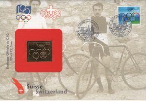 Switzerland (1996) Official IOC Cover with Gold stamp