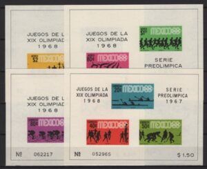 Mexico (1967) Yv. Bf. 11/14 / Olympic Games