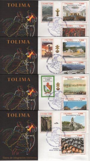 Colombia (2004) Mi. 2302/13 - 4 FDC / Tolima Dept.