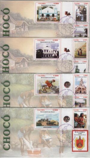 Colombia (2004) Mi. 2334/45 - 4 FDC / Choco Dept.