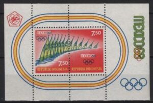 Indonesia (1968) Mi. Bl. 12 / Mexico Olympic Games