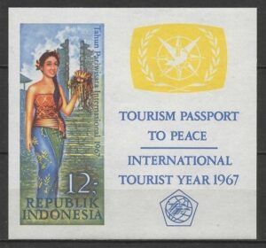 Indonesia (1967) Yv. Bf. 7 / Tourism Passport to Peace