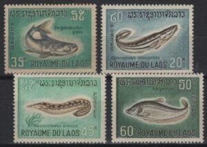 Laos (1967) Mi. 261/65 / Fishes