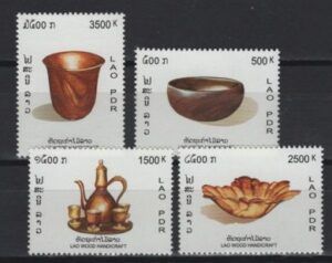 Laos (2003) Mi. 1881/84 / Wood Handcraft