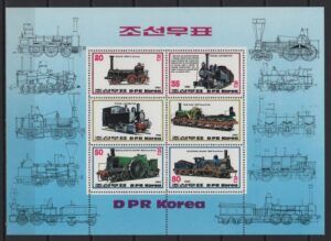 Korea (1983) Mi. Bl. 147 / Locomotives