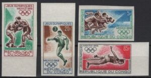 Congo (1968) Mi. 167/70 - Imperforated / Mexico Olympic Games