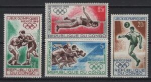 Congo (1968) Mi. 167/70 / Mexico Olympic Games