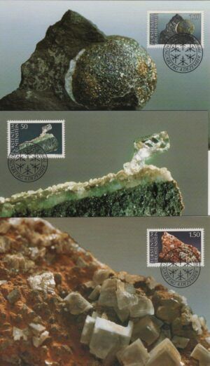Liechtenstein (1989) 3 Maxicards / Minerals