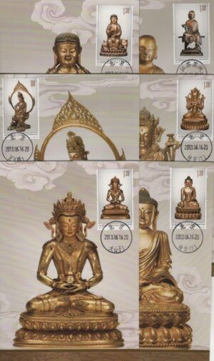 China (2013) 6 Maxicards / Bronze Statues