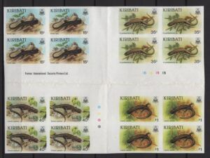 Kiribati (1987) Mi. 493/96 - Imperforated Cross Gutter / Lizards