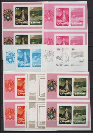 Aitutaki (1979) Mi. Bl. 25 Color Proof Pairs / James Cook