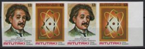 Aitutaki (1980) Mi. 334/35 Imperforated Pair / Albert Einstein