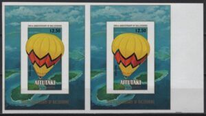 Aitutaki (1983) Mi. Bl. 43 Imperforated Pair / Balloon