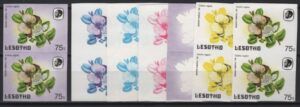 Lesotho (1984) Yv. 574 - Pair + Color Proofs / Butterflies