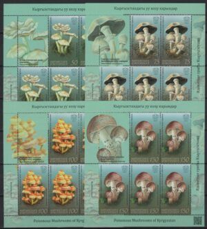 Kyrgyzstan (2019) 4 MS / Mushrooms