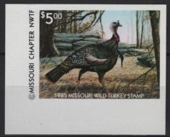 USA (1985) Missouri Turkey Stamp - Imperforated