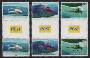 Mauritius (2024) Pair with Label / Police Helicopter Squadron