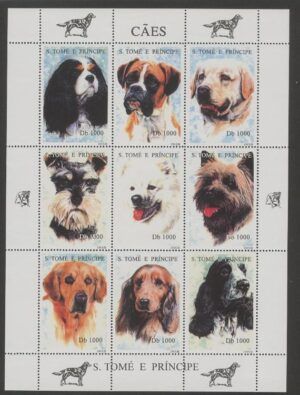 S. Tome (1995) Yv. 1264AV/BC - MS / Dogs