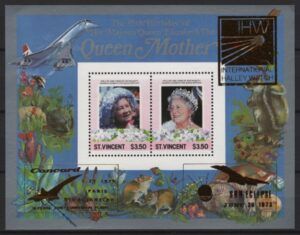 St. Vincent (1987) Block - Overprinted / Halley's Comet and First Concorde Flight