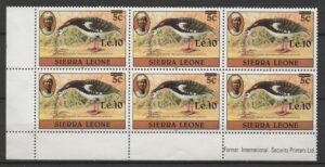 Sierra Leone (1983) Yv. 599 - Shifted Overprint / Spur Winged Goose