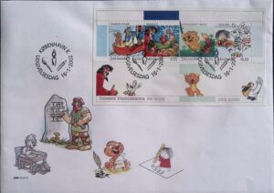 Denmark (2002) FDC - Block / Cartoons