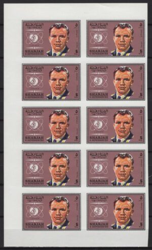 Sharjah (1969) Mi. 537B - Block of 10 / Y. Gagarin