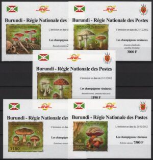 Burundi (2012) 5 Blocks / Mushrooms