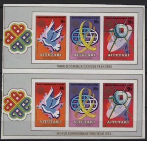 Aitutaki (1983) Mi. Bl. 44 - Imperforated Pair / World Communications Year
