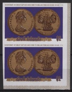 Cook Isl. (1975) Mi. 465 - Imperforated Pair / Coins