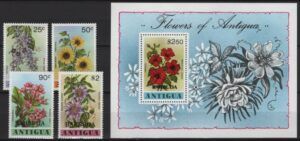 Barbuda (1978) Mi. 416/19 + Bl. 37 / Flowers