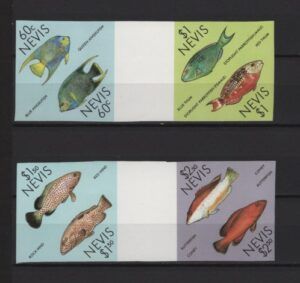 Nevis (1987) Yv. 470/77 - Gutter Pair / Fish