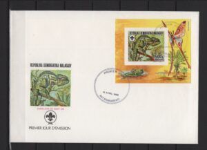 Madagascar (1993) FDC - Block Imperforated / Chameleon