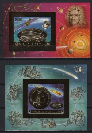 Guinea (1986) Mi. Bl. 219B/220B - Imperforated / Halley Comet