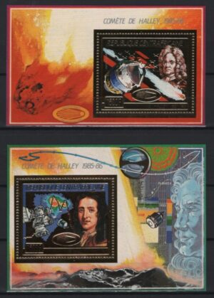 Centrafricaine (1986) Mi. Bl. 399A/400A / Halley Comet