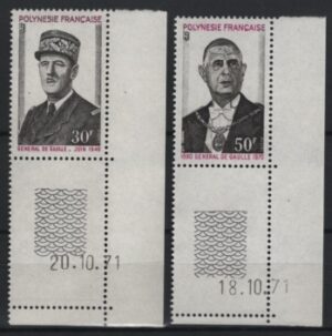 Polynesia (1971) Mi. 143/44 / Charles de Gaulle