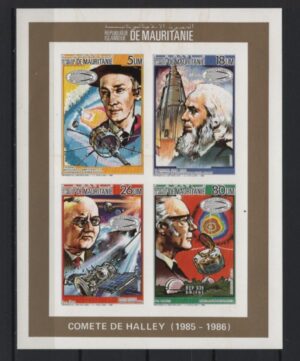 Mauritania (1986) Mi. 889/92 - Block - Imperforated / Halley Comet