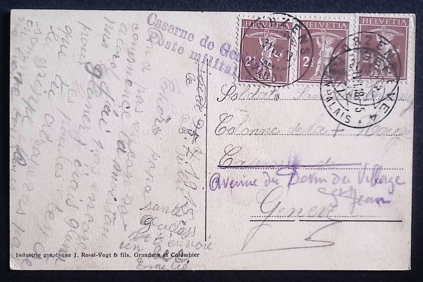 Switzerland (1918) Postcard / Orzens to St. Jean
