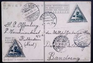 Netherlands (1933) Postcard / Rotterdam - Bandoeng - Rotterdam