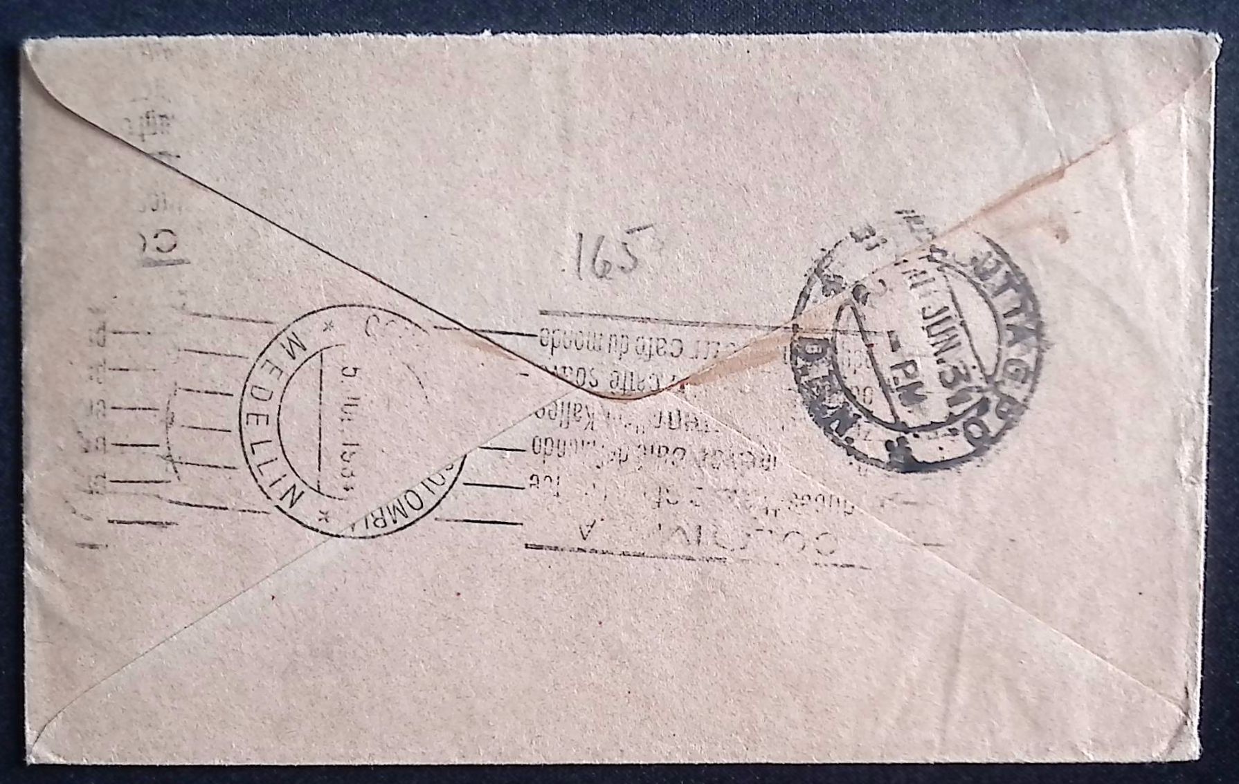 India (1934) Cover / Rhenock to Medellin (Colombia) - Image 2