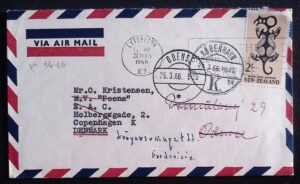 New Zealand (1966) Cover with Letter / From Lyttletown to Fredericia (Denmark)