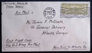 USA (1934) US Amy Airmail First Flight Cover / New York - Atlanta - New York
