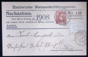 Switzerland (1908) Card / Chur to Splugen
