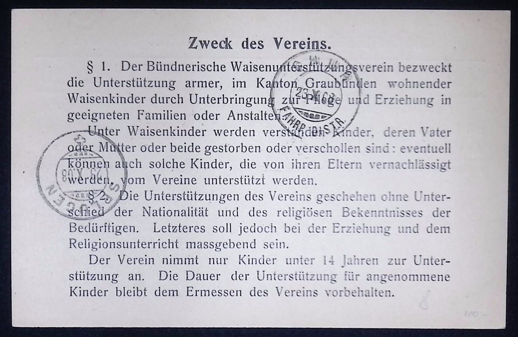 Switzerland (1908) Card / Chur to Splugen - Image 2