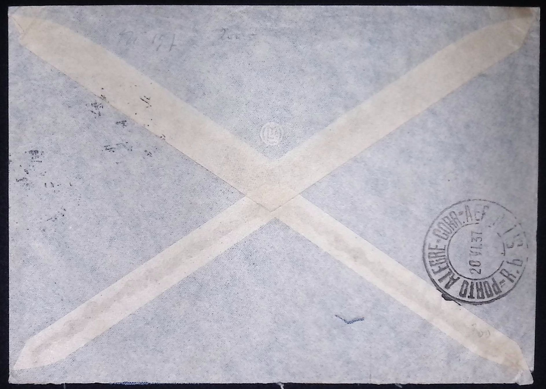 Switzerland (1937) Cover / Bienne to Porto Alegre (Brazil) - Image 2