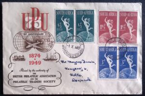 South Africa (1949) Cover / Johannesburg to Holte (Denmark)