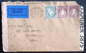 Ireland (1943) Transatlantic Airmail Cover / Baile Atha Cliath (Dublin) to New York (USA)