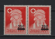 Norway (1948) Yv. 308 - Pair / Red Cross